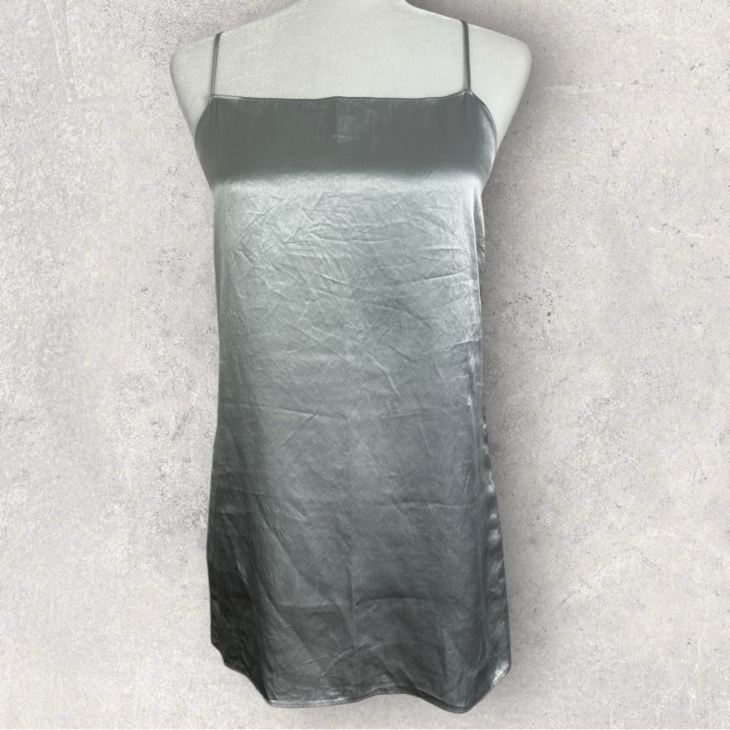 Aritzia Babaton Silver Slip Dress Womens Size Xs Party Y2k Style 75648 Mini 90s